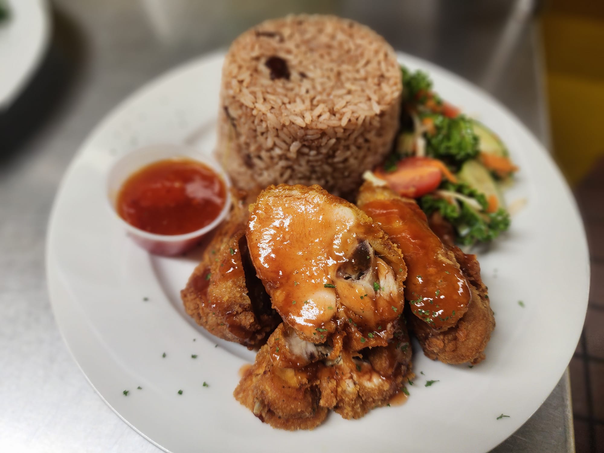 Fried Chicken with our famous sweet sauce!!